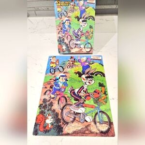 Vintage 1984 Looney Tunes Dirt Bike Derby 100 Piece Puzzle Golden Complete
